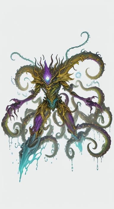 Cosmic Entity Ruling Universe in Oil Painting Style