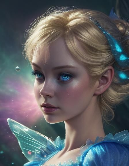 Cinderella and Tinkerbell in Dark Disney Style