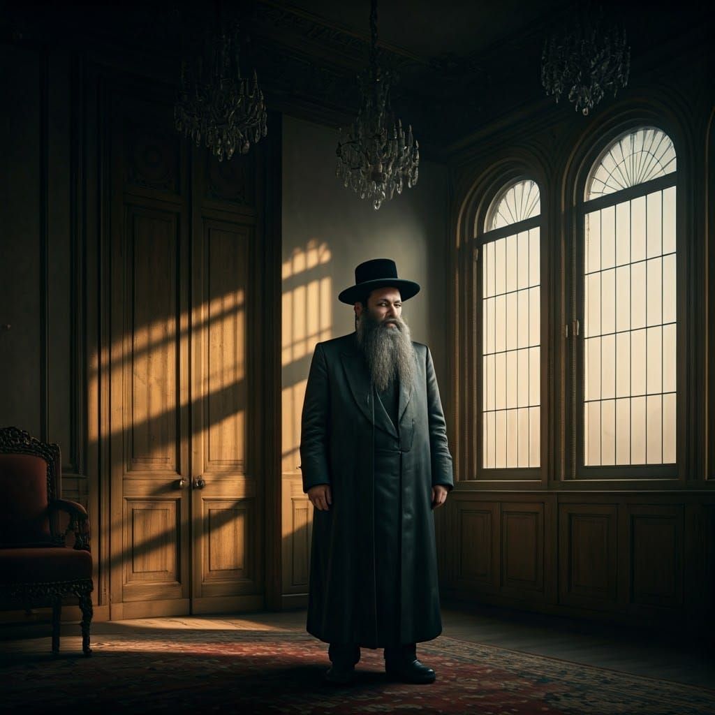 Contemplative Rabbi in Grand Room: Mystical Realism