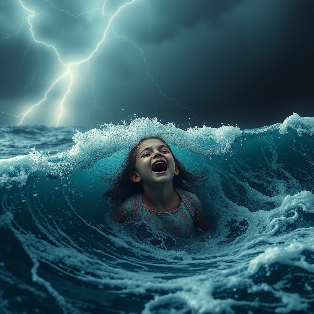 Turbulent Sea Storm Captured in Dramatic Art