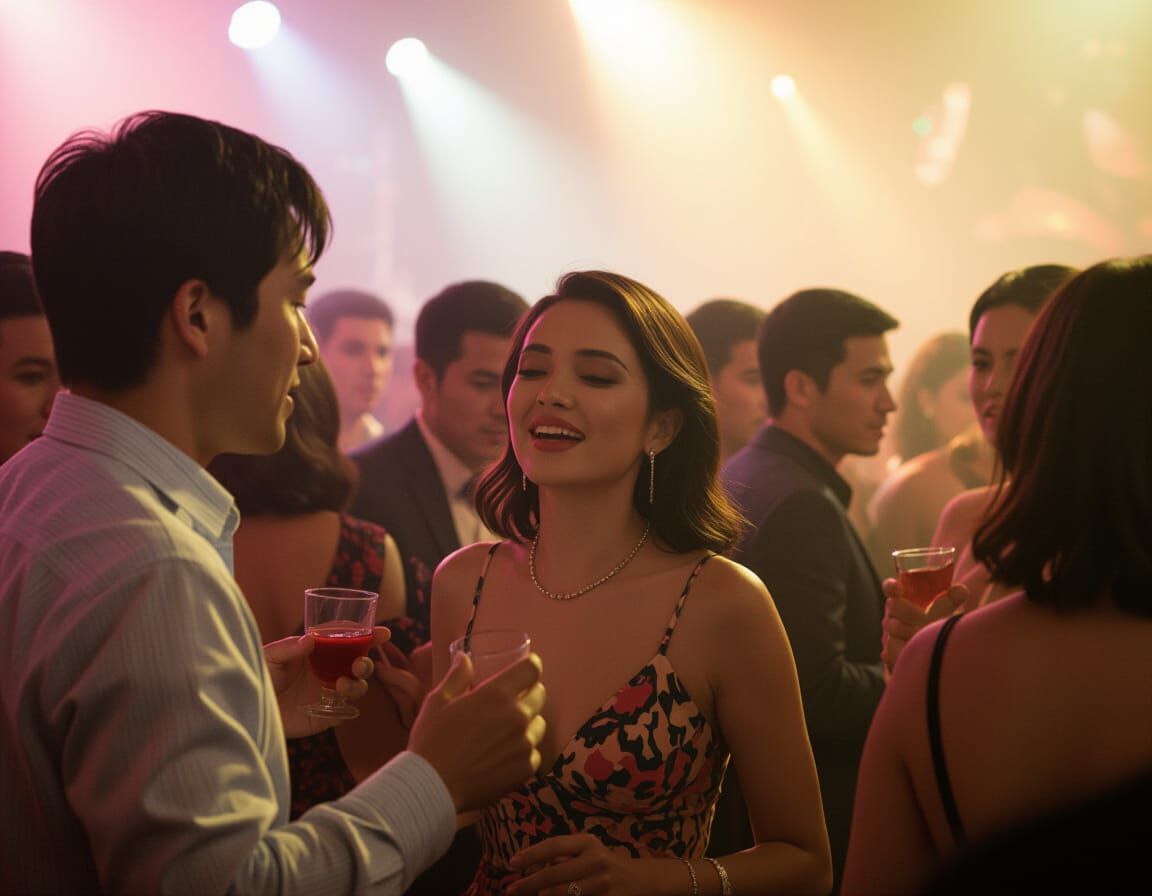 Vibrant Dancefloor Scene with Cinematic Lighting