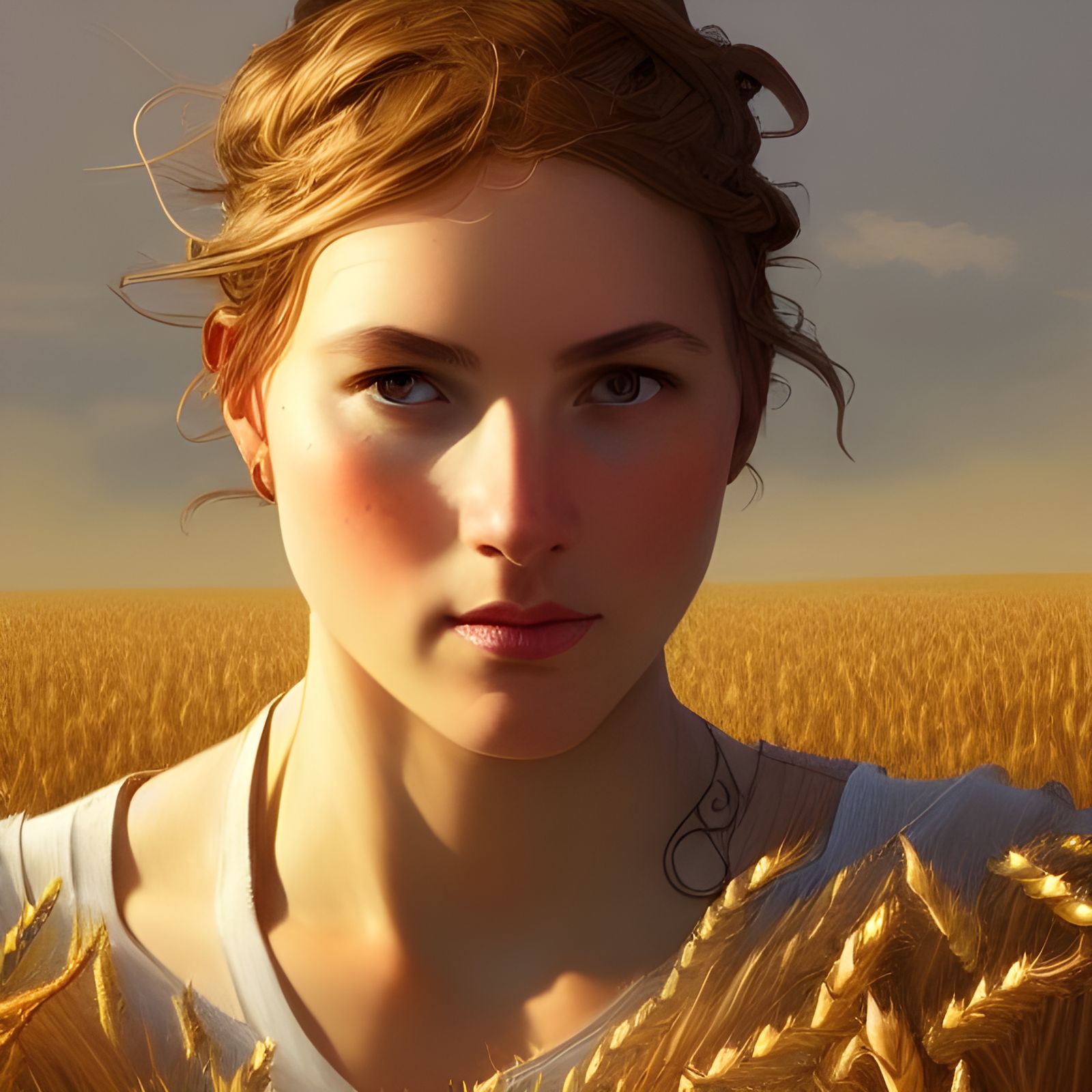 Celtic Farmer Harvesting Wheat: Hyperdetailed Portrait
