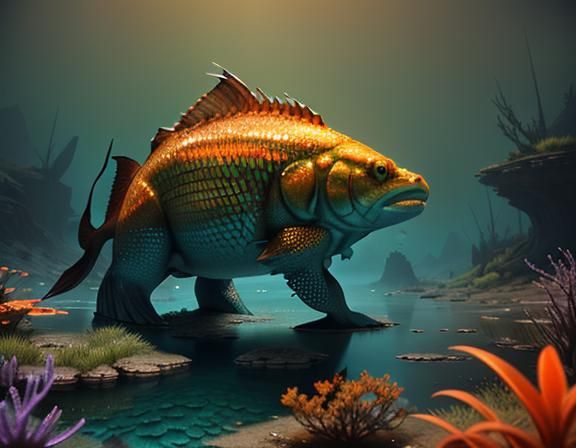 Female Amphibioid in Mystical Environment, 3D Game Art