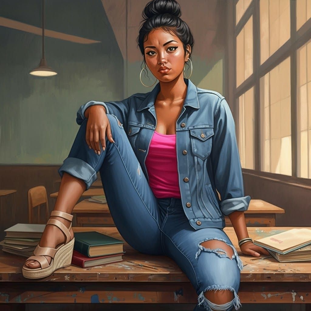 hispanic woman with hoops,