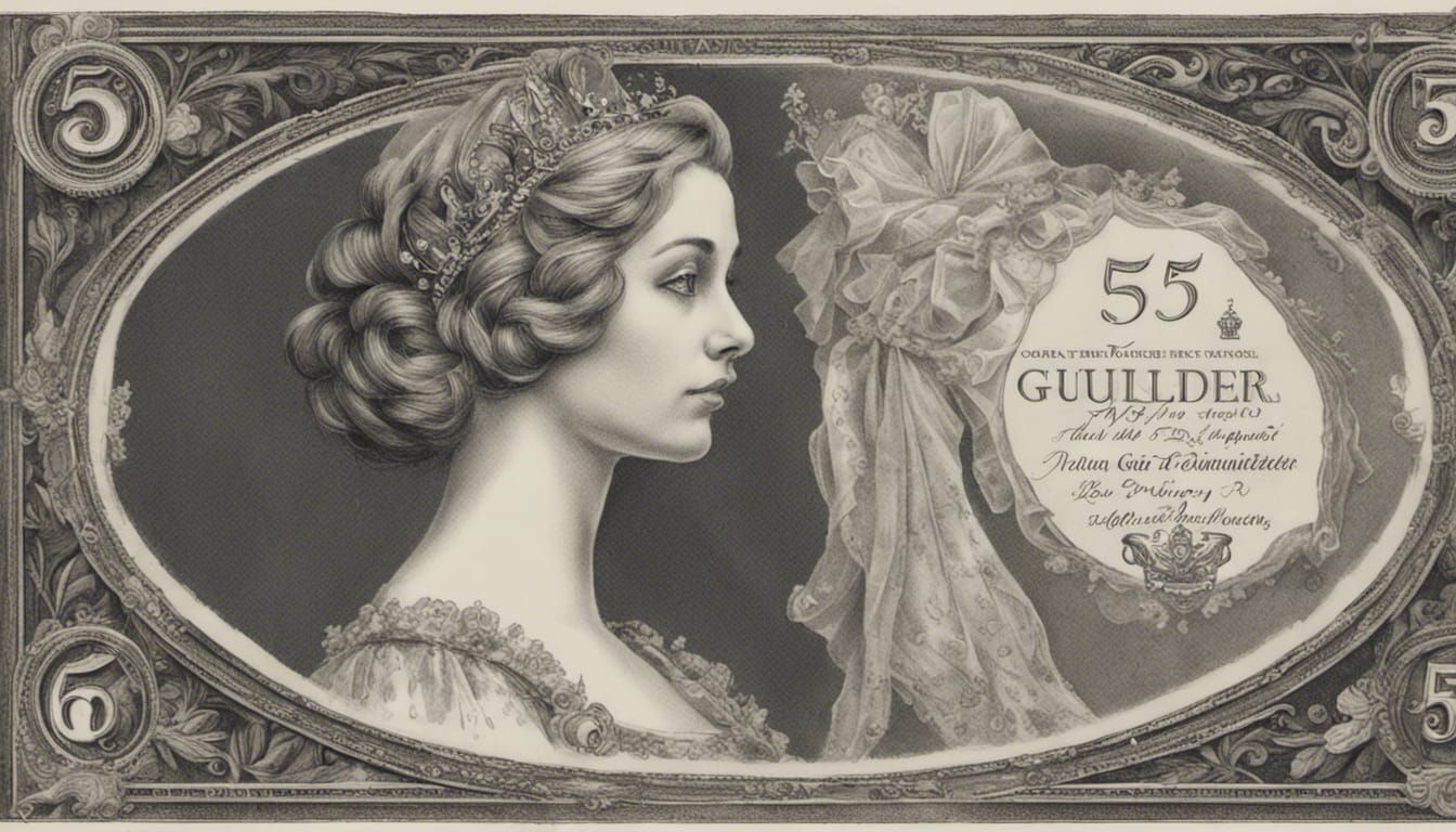 Banknote with Woman in Ball Gown, Charcoal Drawing