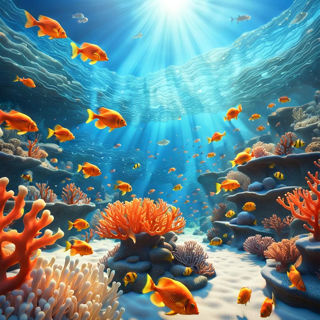Vibrant Coral Reef Matte Painting in Unreal Engine