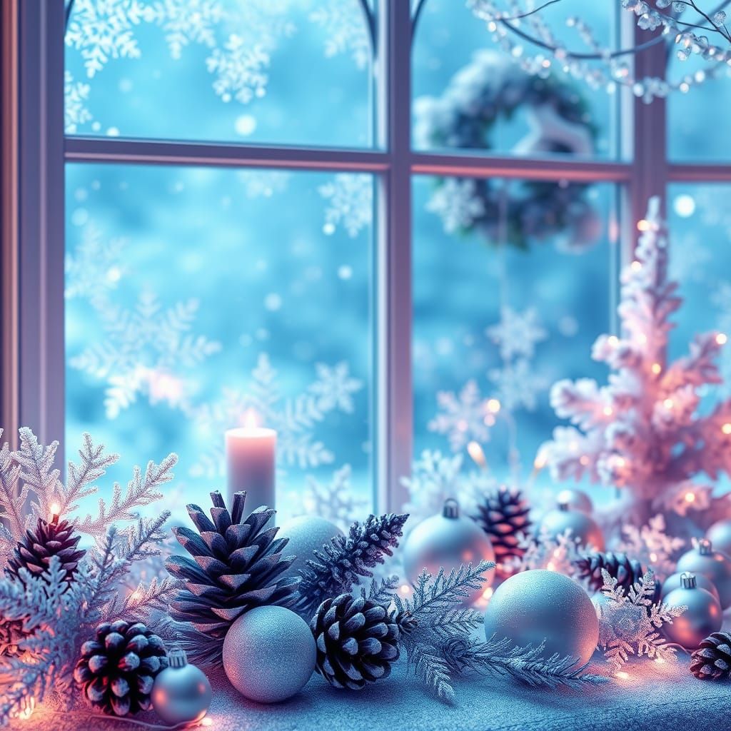 Ornate New Year Scene in Winter Wonderland Style