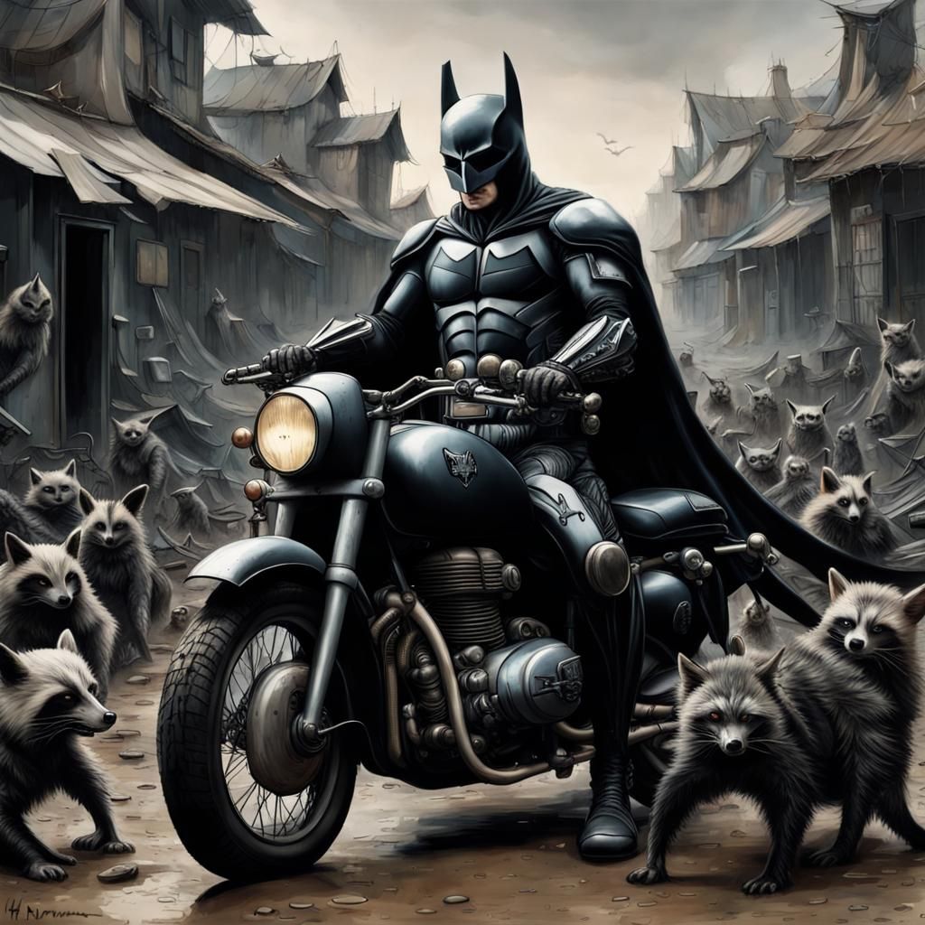 Apocalyptic Batman rides again with his gang of trash pandas