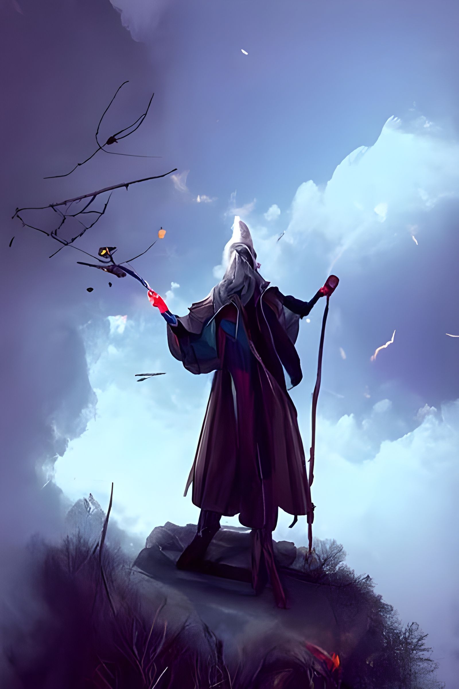 Gandalf Casting Spell: Intricate Fantasy Art