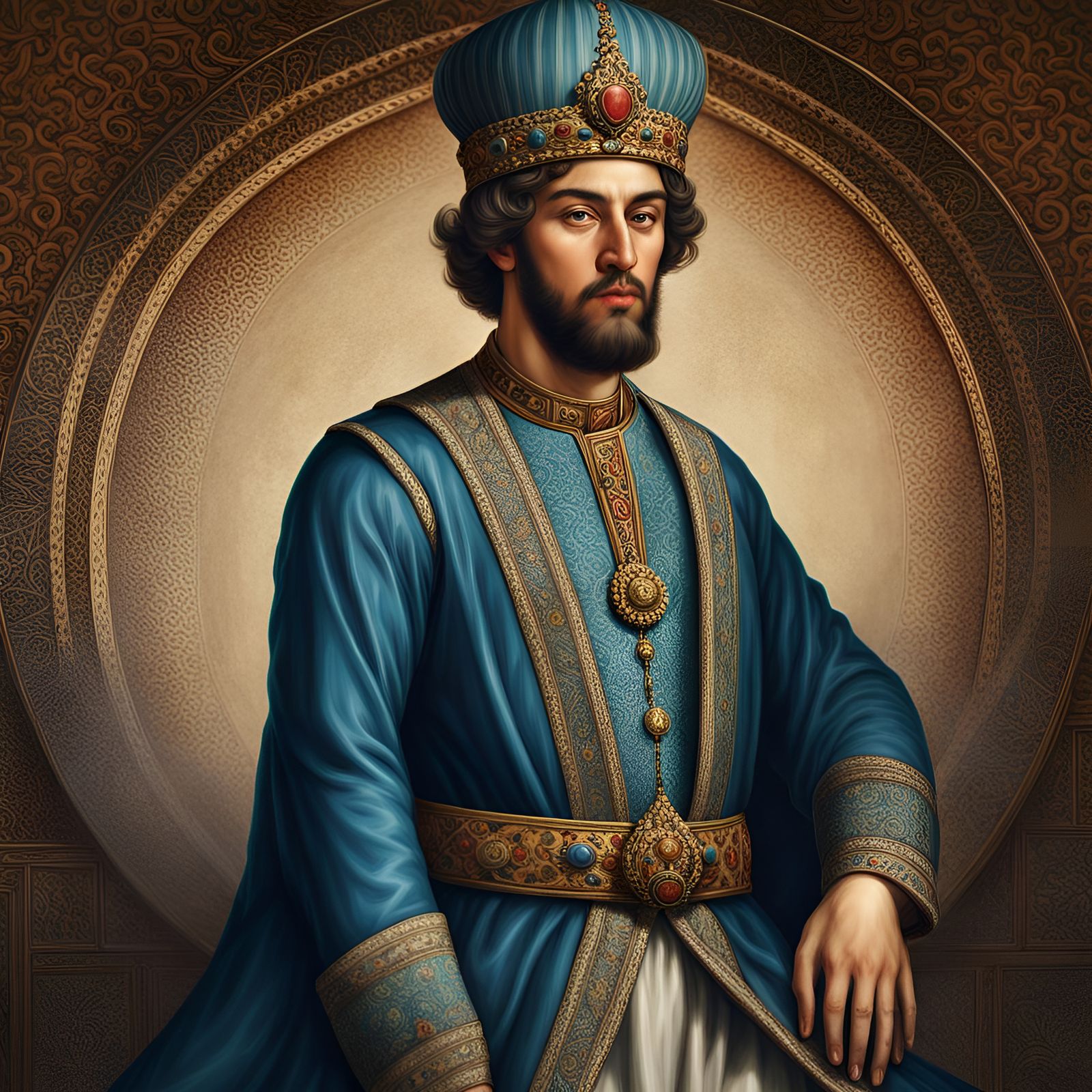 Shah Ismail I Portrait in Hyperrealistic Digital Art