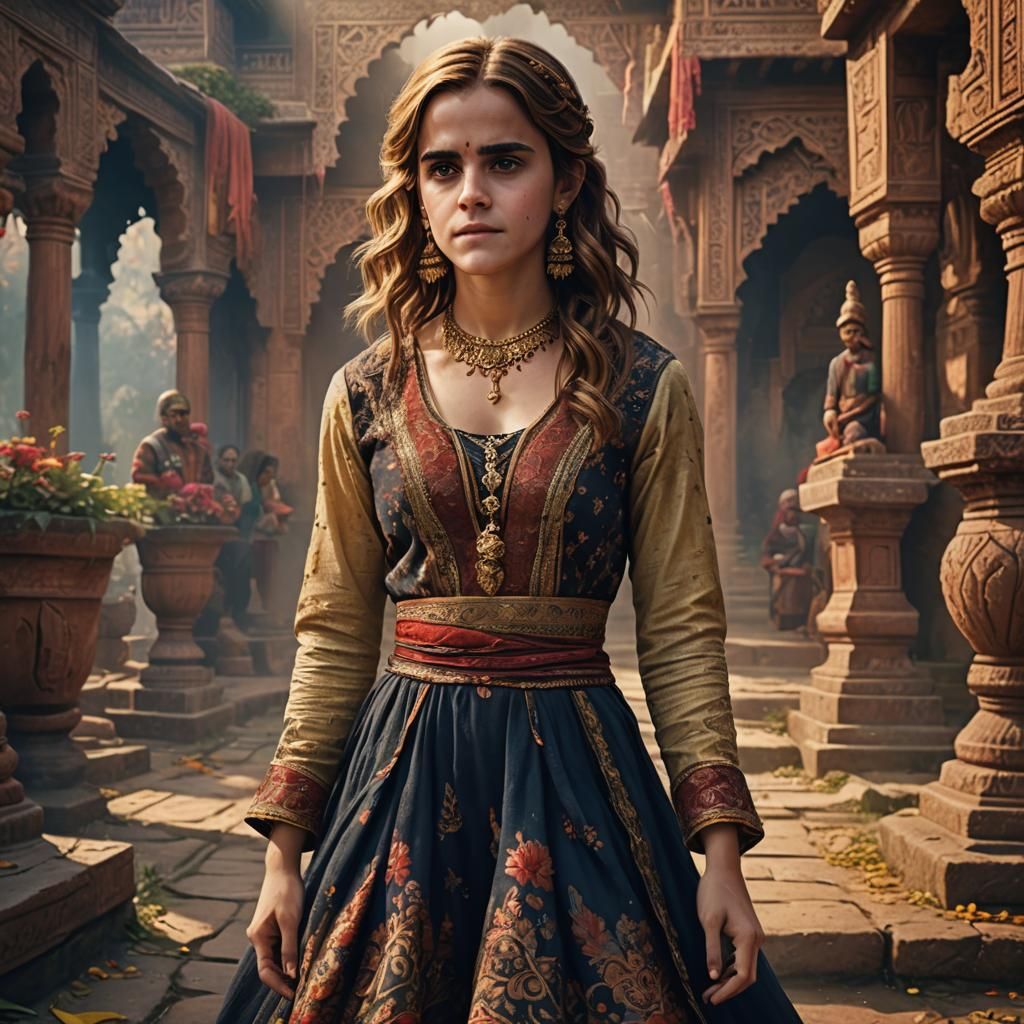 Emma Watson in Indian Dress: Detailed Matte Painting