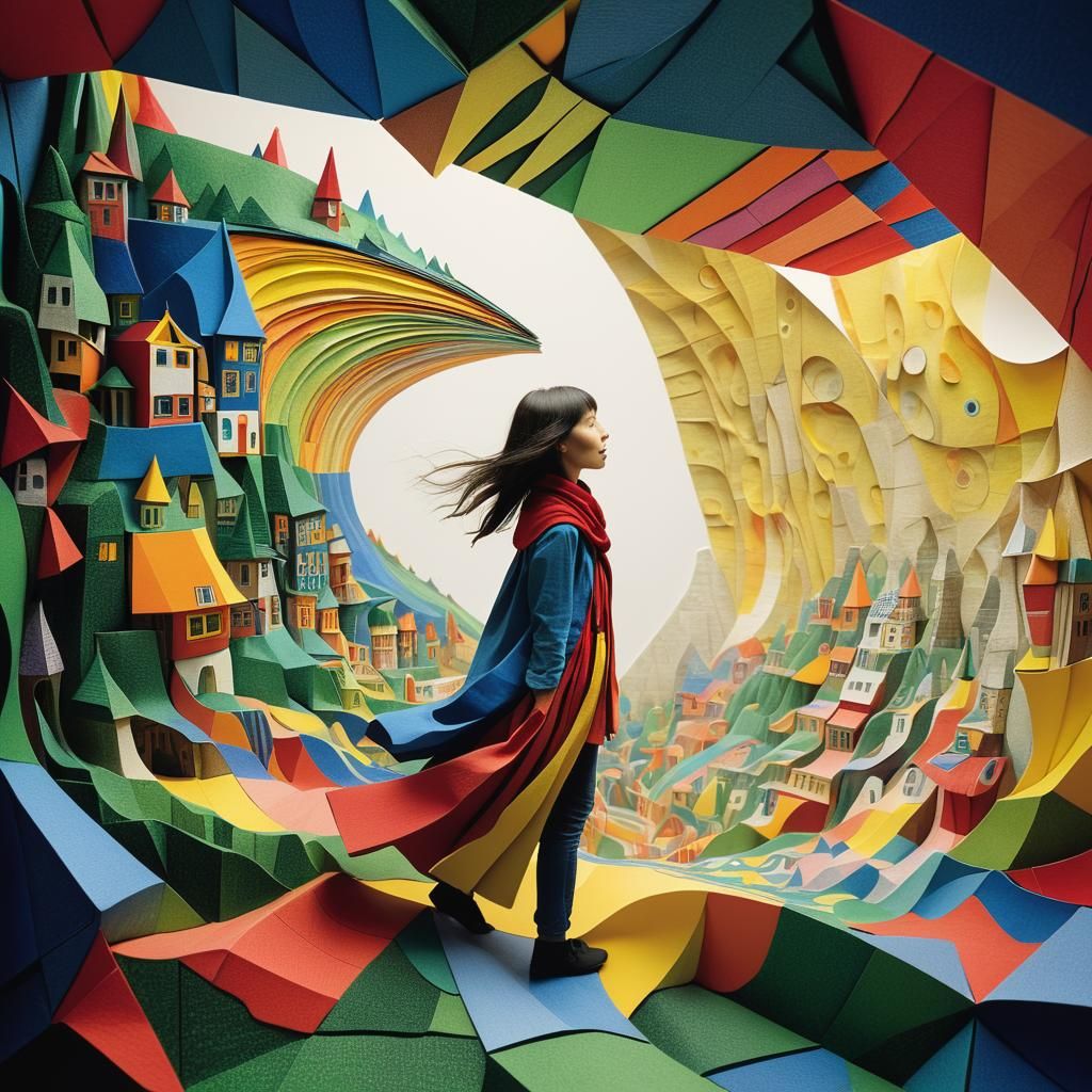 Origami Papercraft in Hundertwasser Style