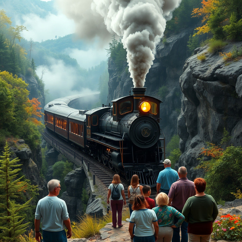 Steam Train Journey Through Great Smokey Mountains