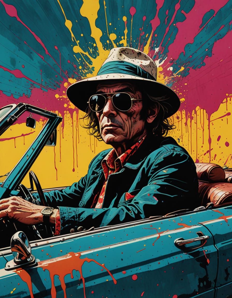 Raoul Duke Speeds to Las Vegas in a Surreal, Vibrant Dream