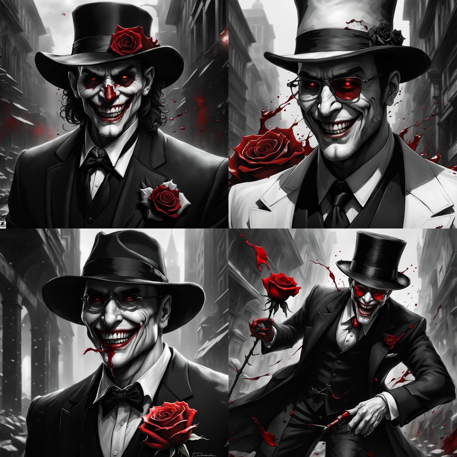 Sinister Man with Rose, Dark Fantasy Concept Art