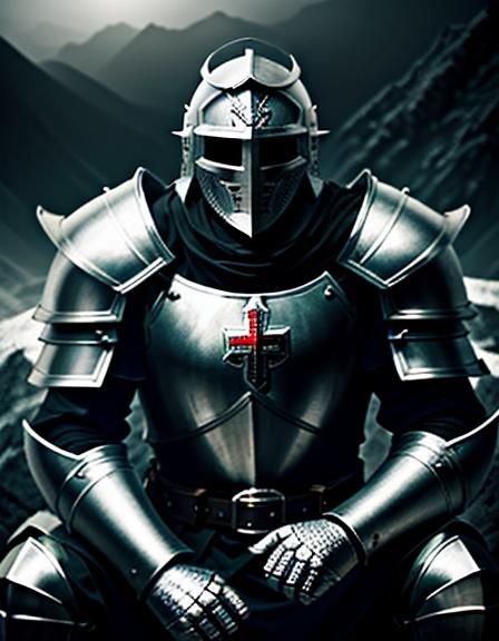 Templar Knight Contemplates Mortality on Skull Mountain