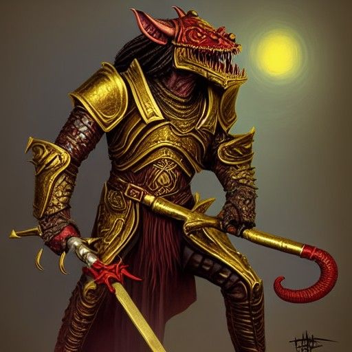 Dragonborn Warrior Portrait in Hyperrealistic Fantasy Art