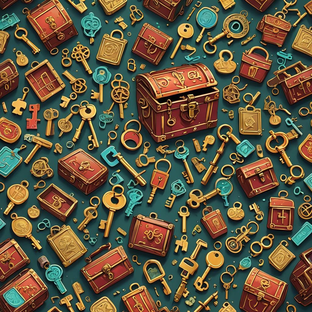 Glowing Treasure Chest Unlocked: Abstract Art