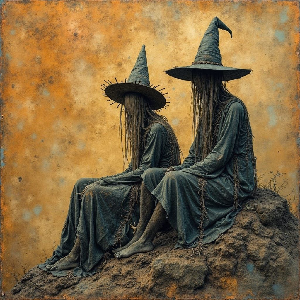 Witches on Parchment in Druillet & Dore Style