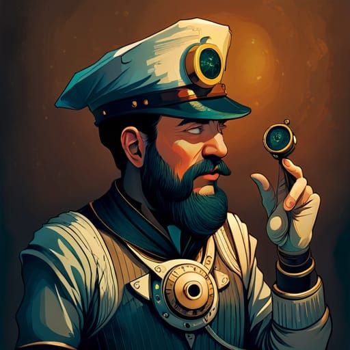 Steampunk Sailor Portrait in Detailed Artwork