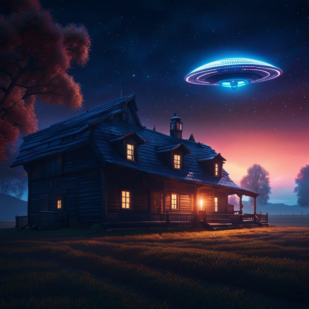 UFO Over Farmhouse