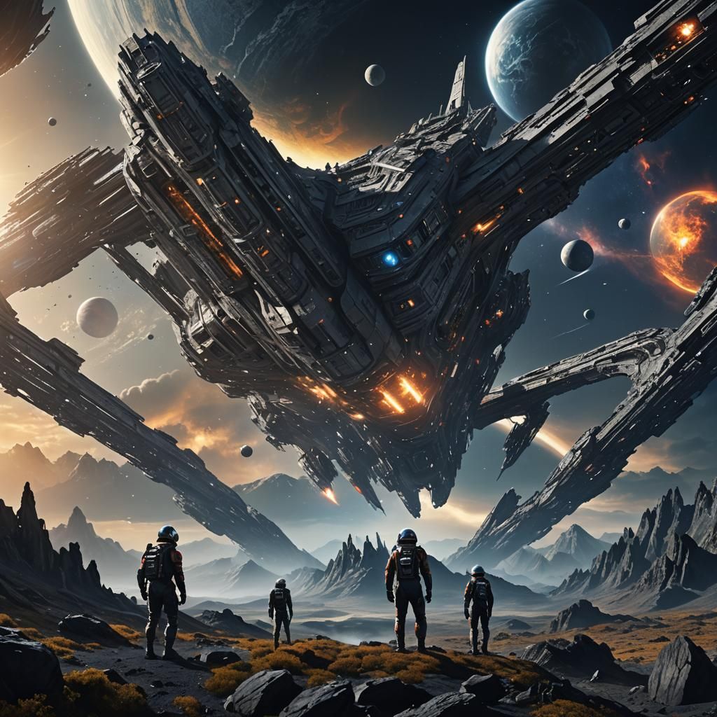 Epic Cinematic Space Scene: Digital Matte Painting