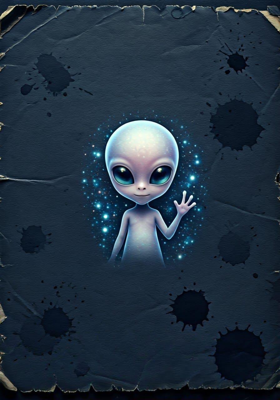 Magical Alien Beckons From Portal Splatter