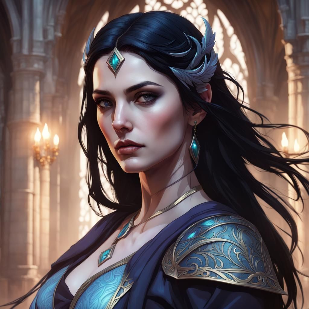 Morgana Pendragon Portrait in Hyperdetailed Digital Art