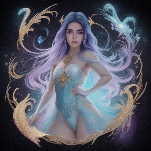 Celestial Dragon with Iridescent Scales and Nebula Wings