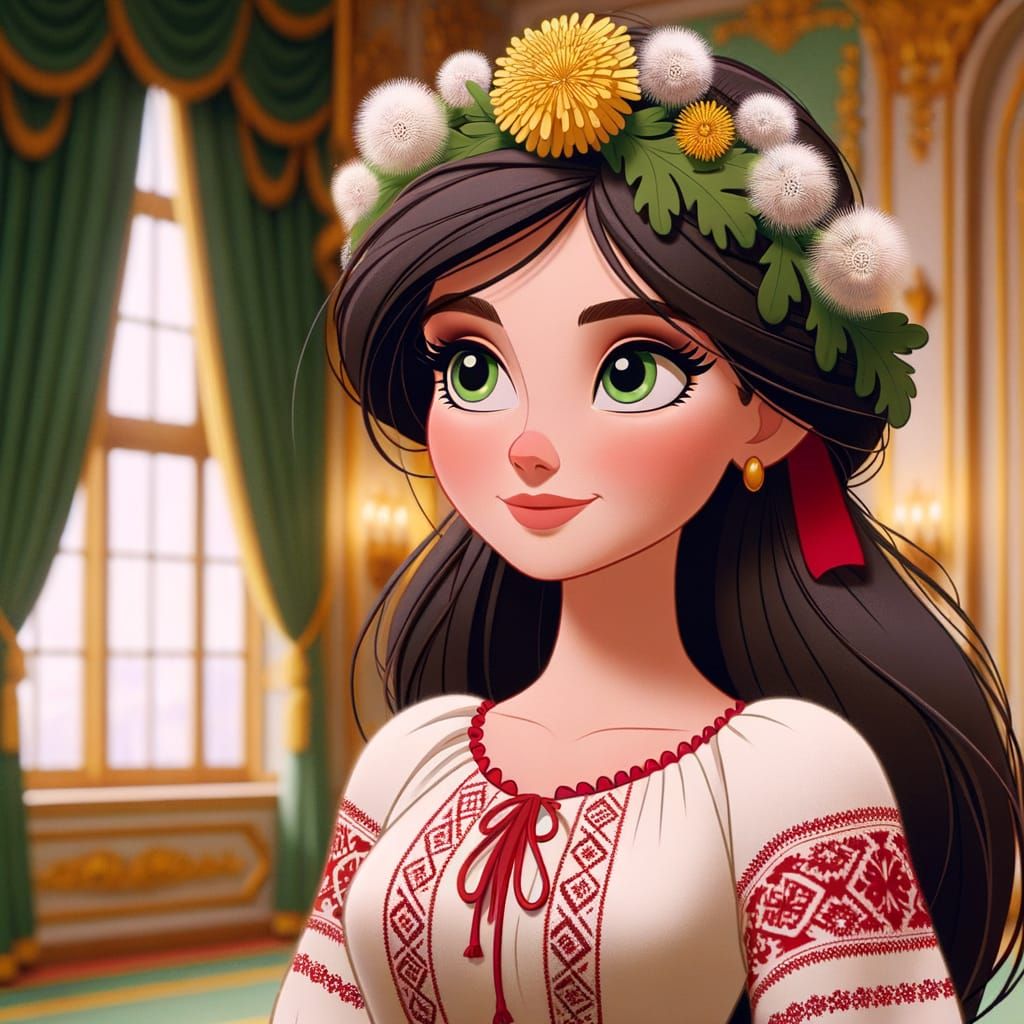 Classic Animation Princess in Ukrainian Attire
