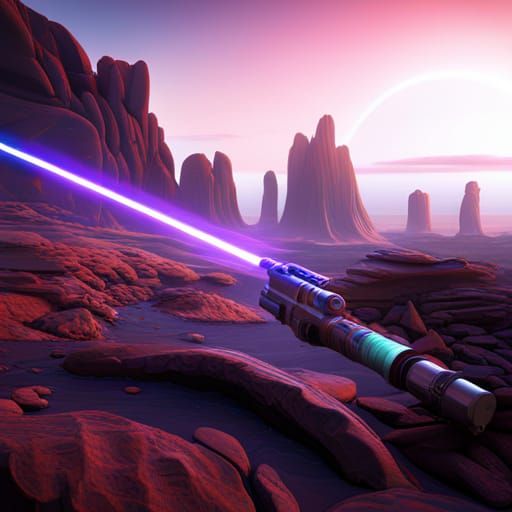 Detailed Lightsaber Matte Painting in 8k Resolution