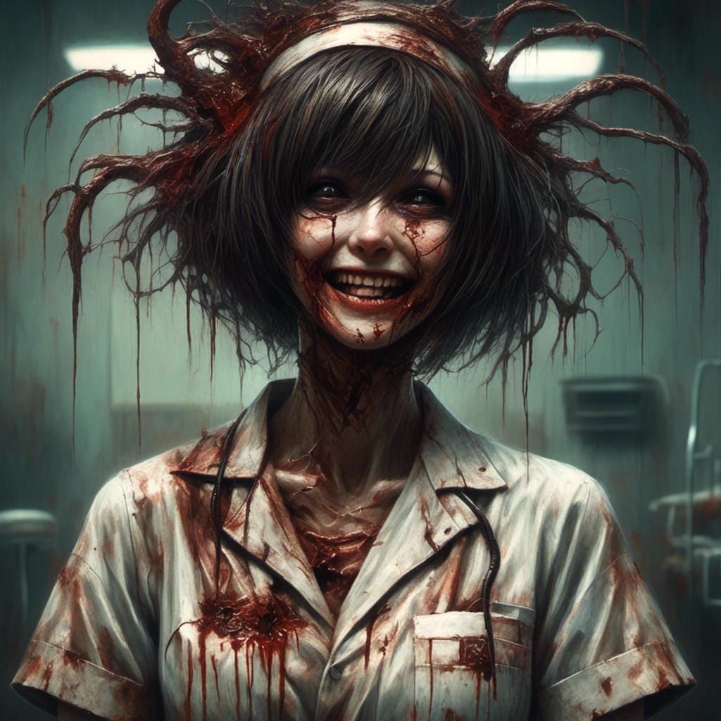 Surgeon in Gory Surgical Theatre: Horrorcore Digital Art