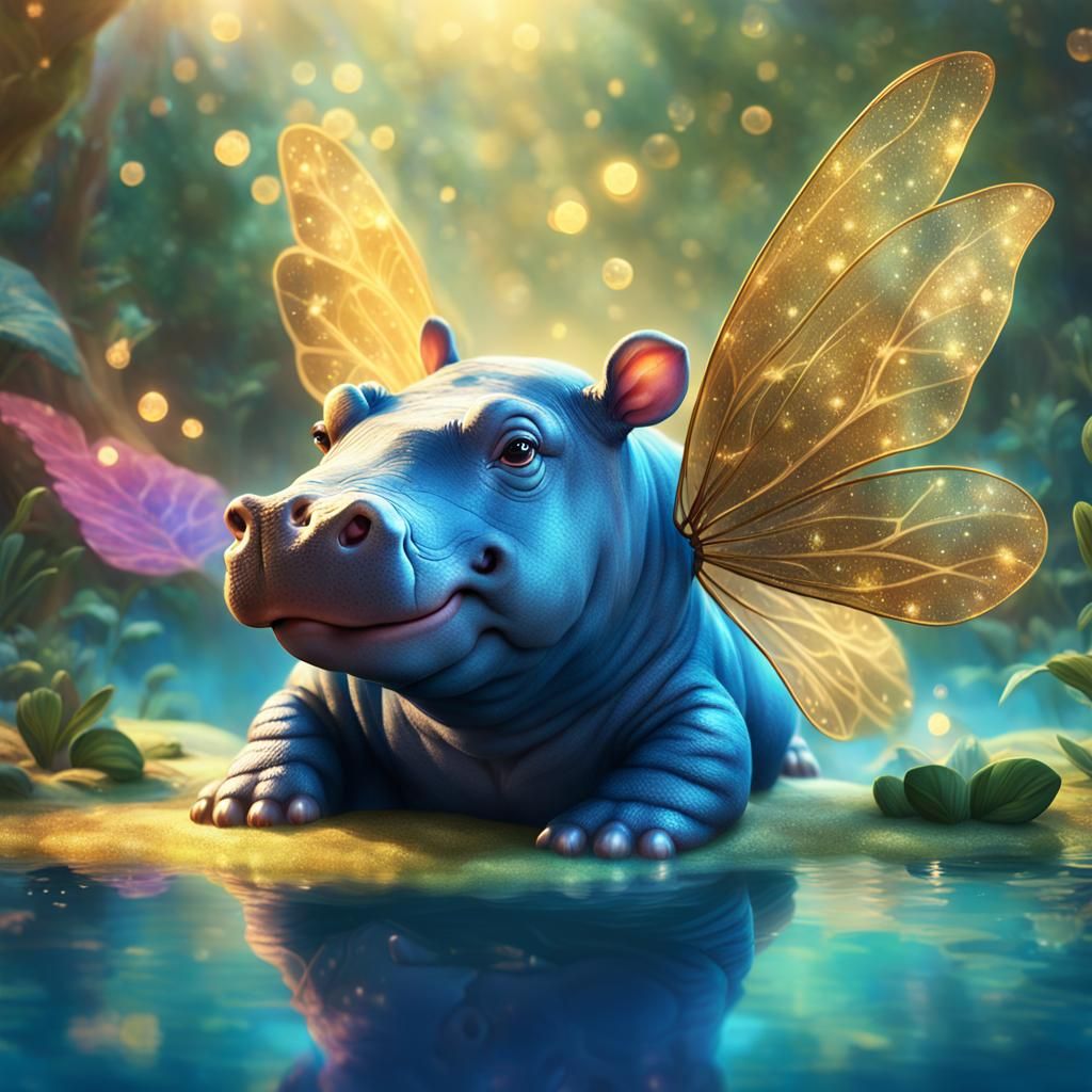 Baby hippo fairy
