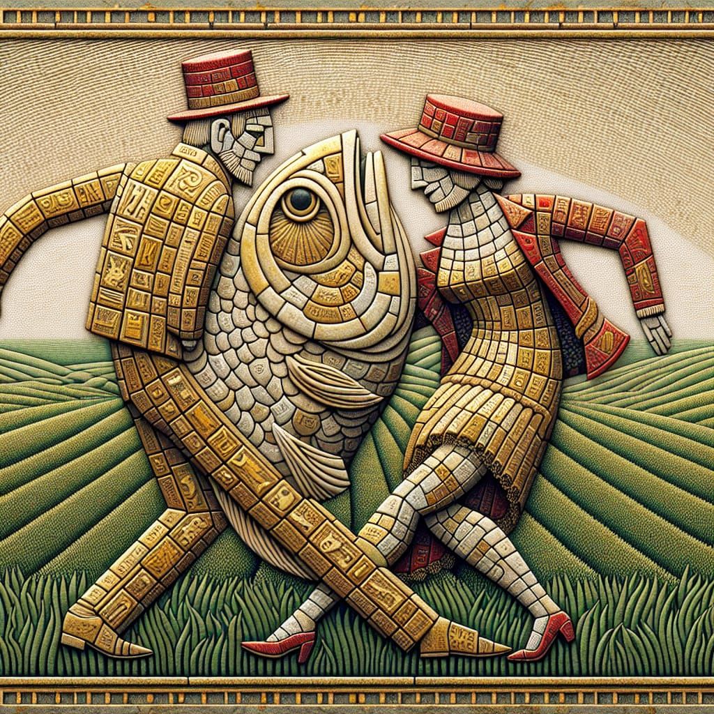 Symbolist Dancers in Gold-Adorned Harmony