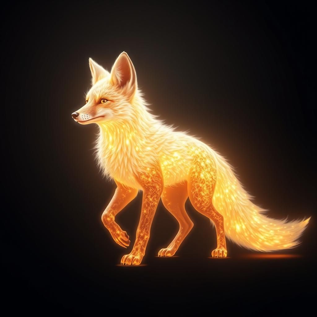 Radiant Light Fox in Ethereal Fantasy Scene