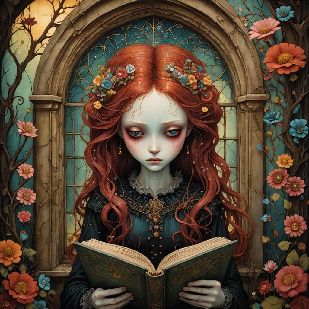 Fairytale Portrait in Mystically Abstract Style