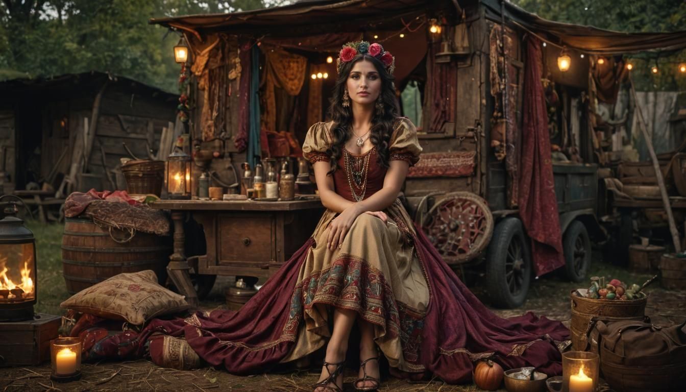 Gorgeous Gypsy Life Scene in 8k