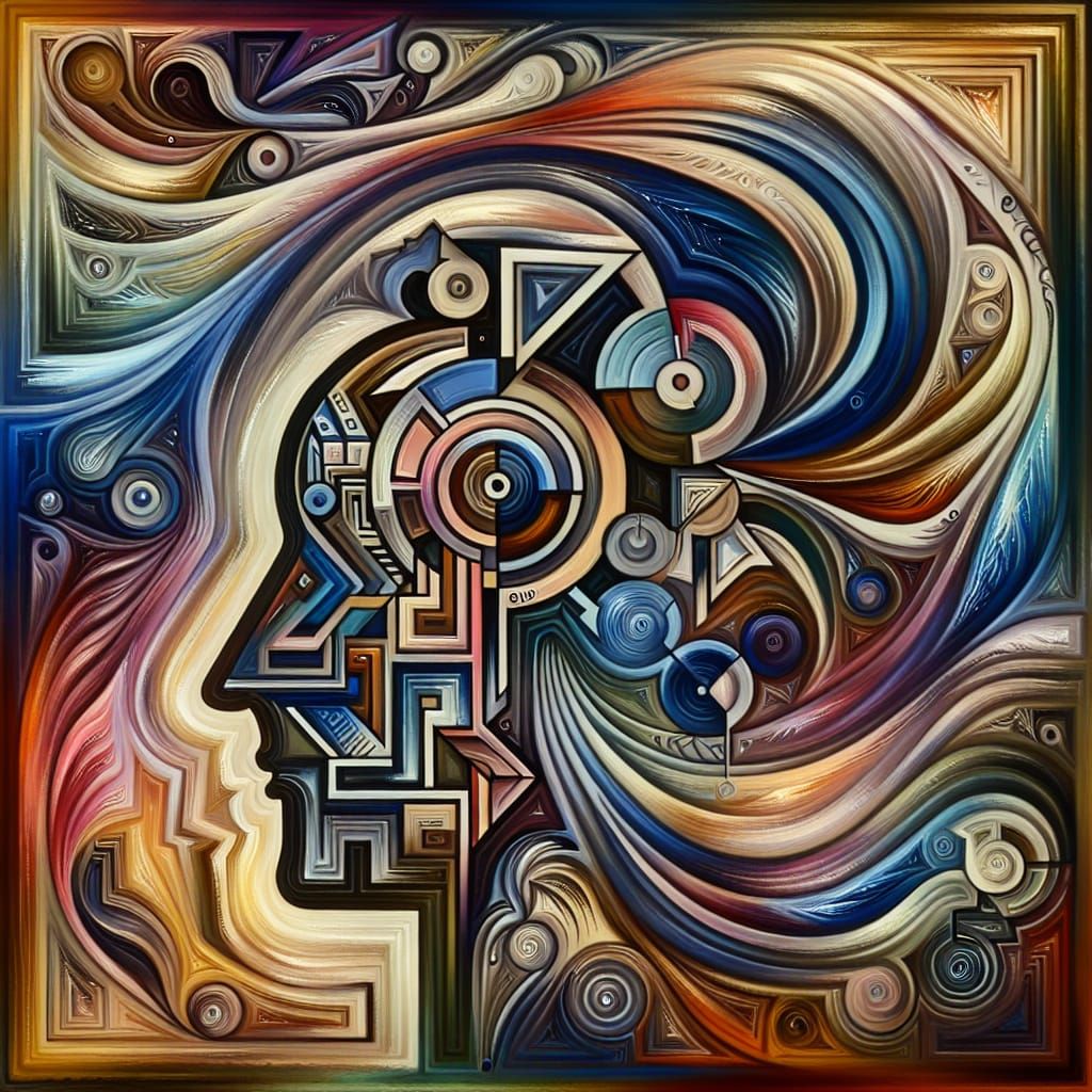 Geometric Surrealist Figure in Expressionist Style