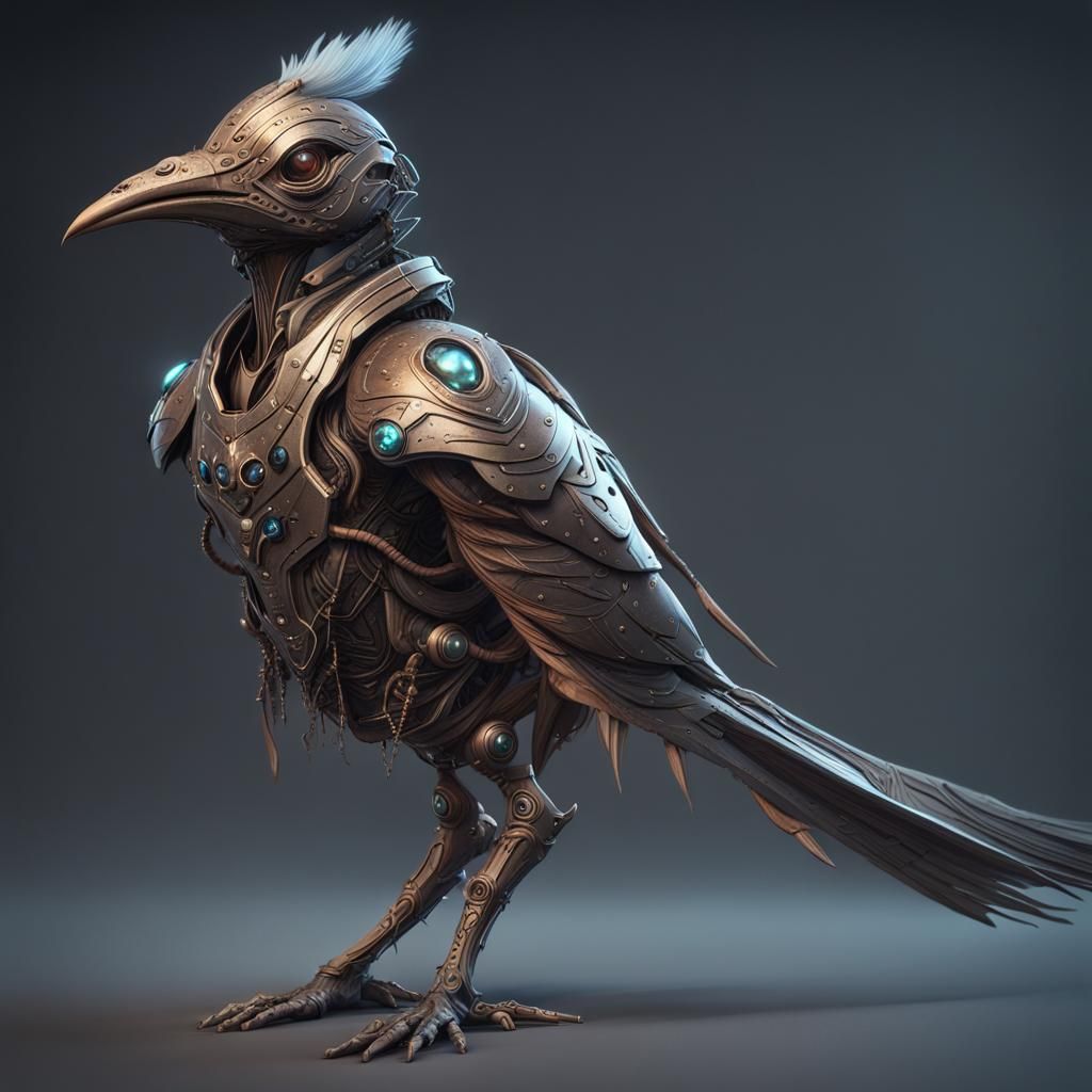 Humanoid Bird Alien Race in Sci-Fi Style