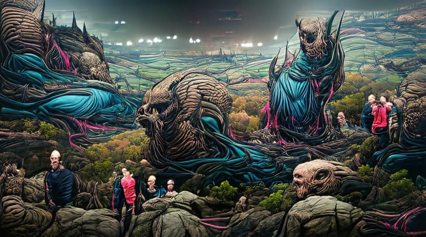 Terrifying Alien Landscape in a Surreal Style