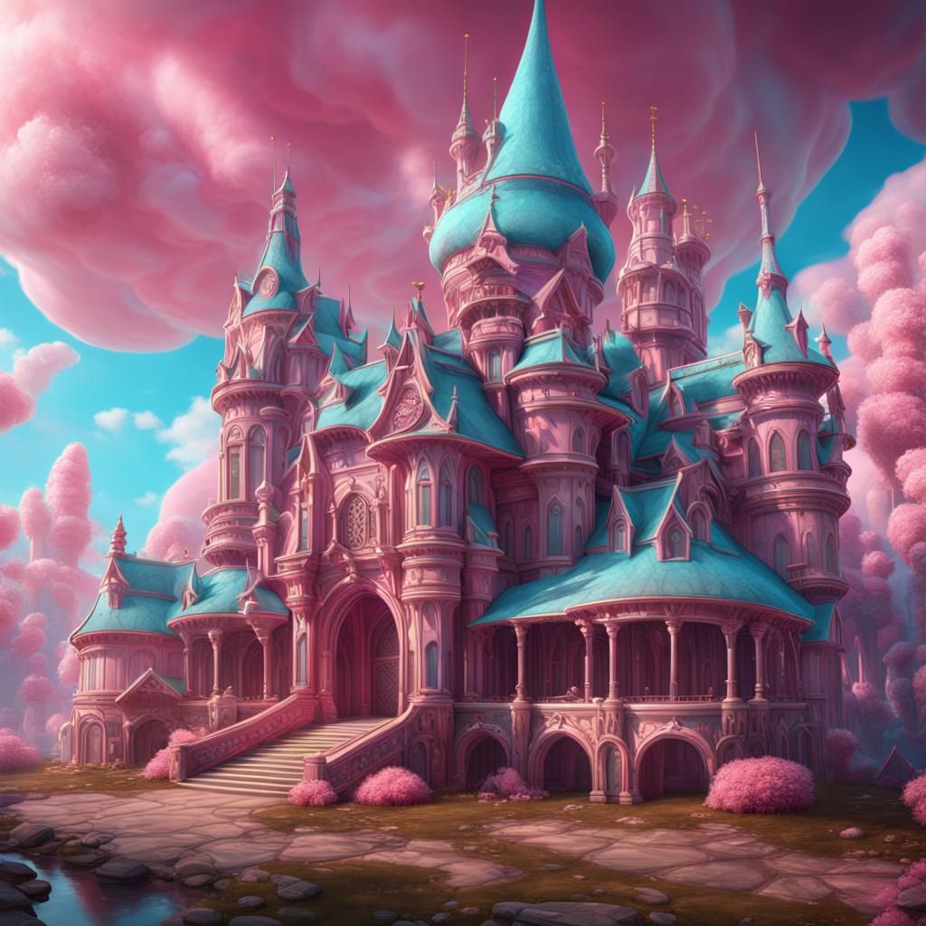 Fantastical Cotton Candy Palace Concept Art