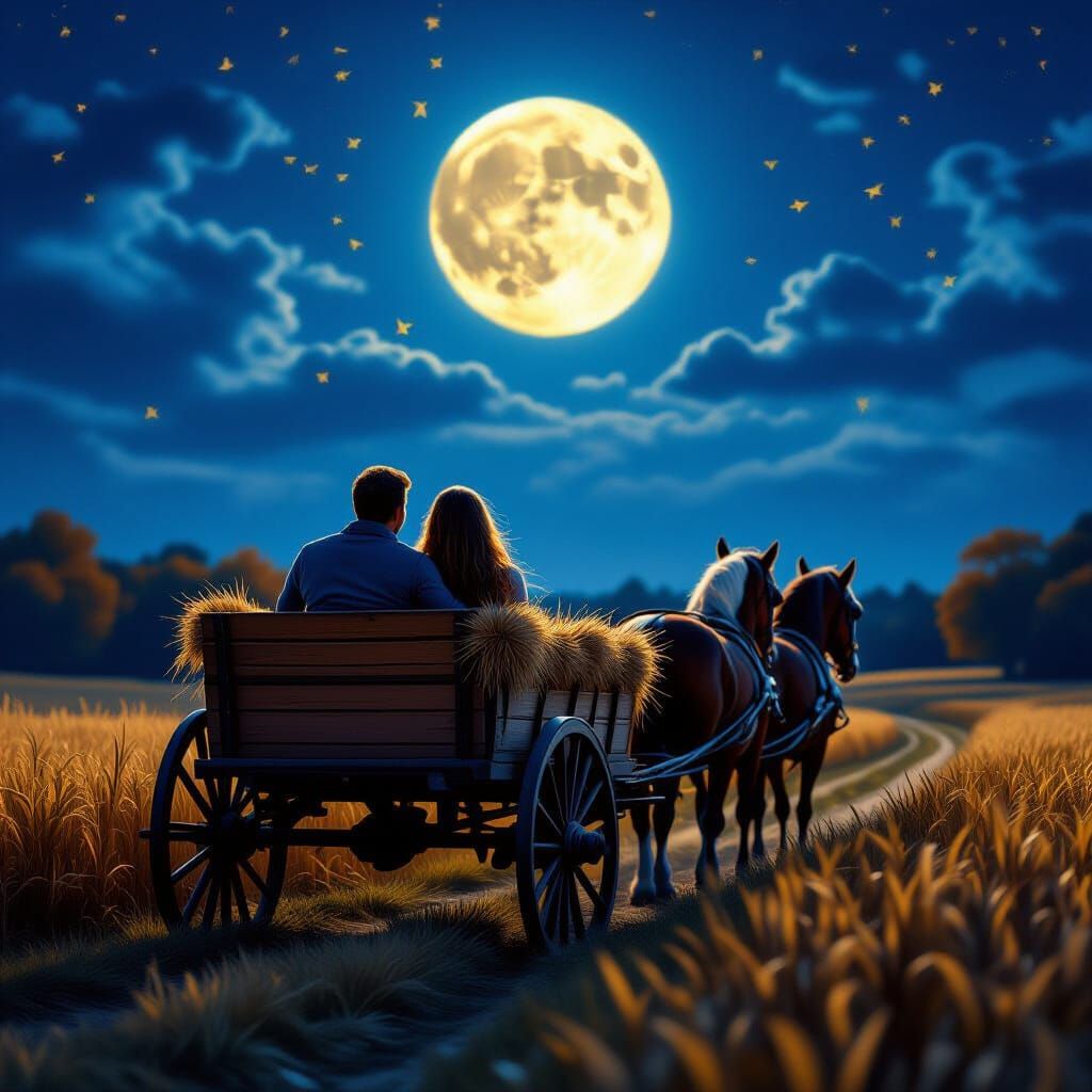Romantic Autumn Hayride Date Night Under Moonlight