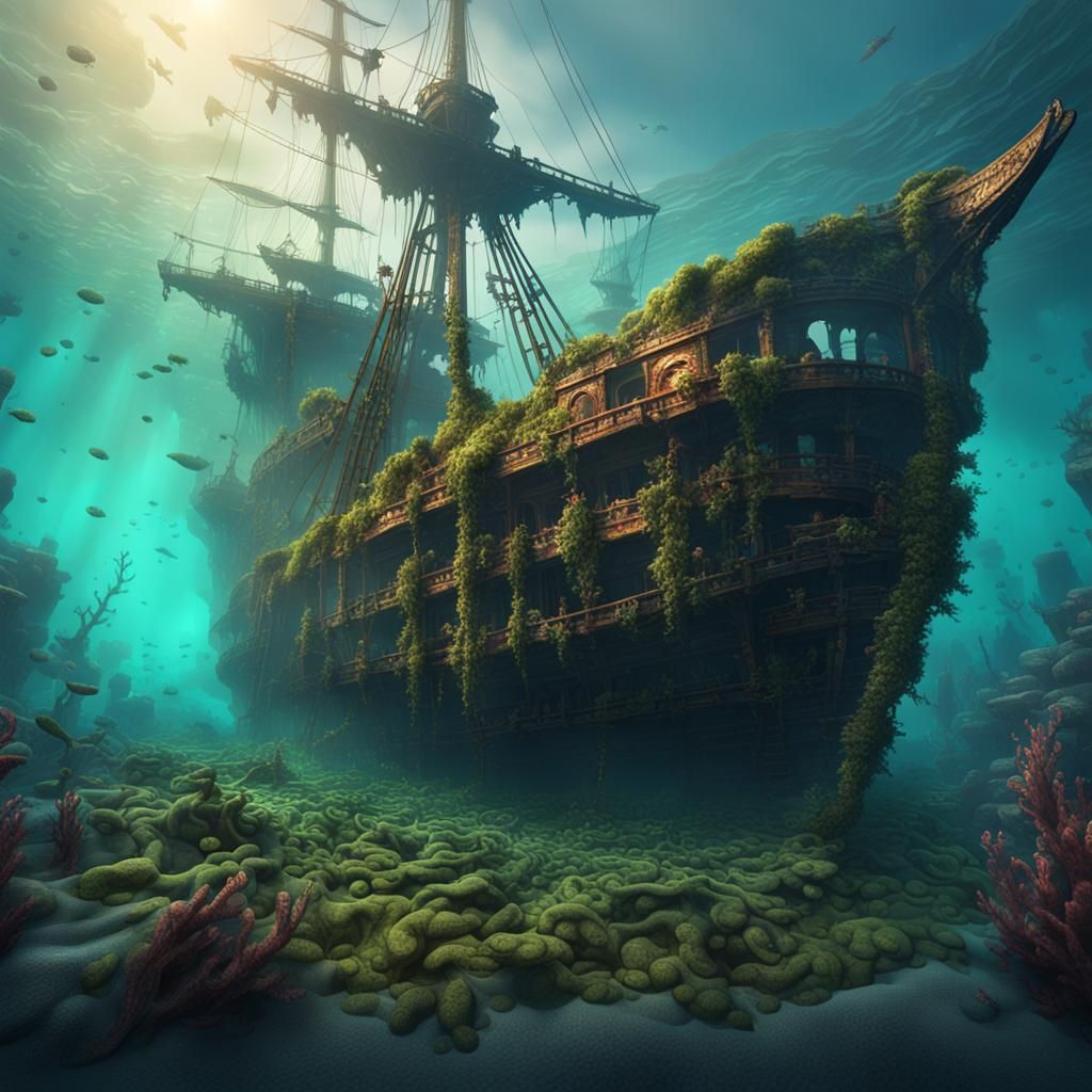 Underwater Shipwreck in Perfect Shape