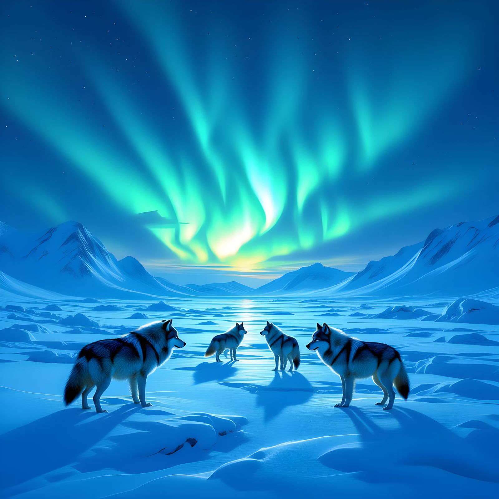 Epic Cinematic Pack of Wolves in The Ice