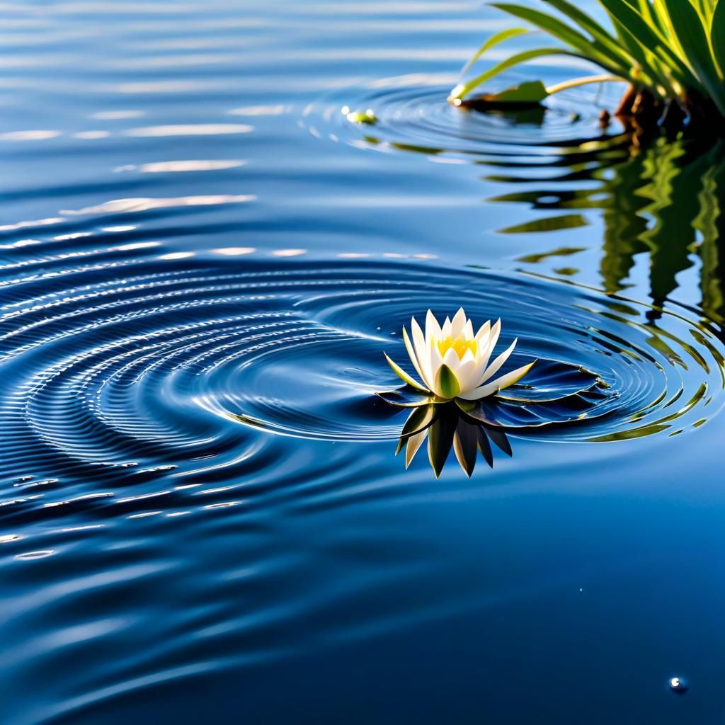 Wings Crying for Seeds on Rippling Lake
