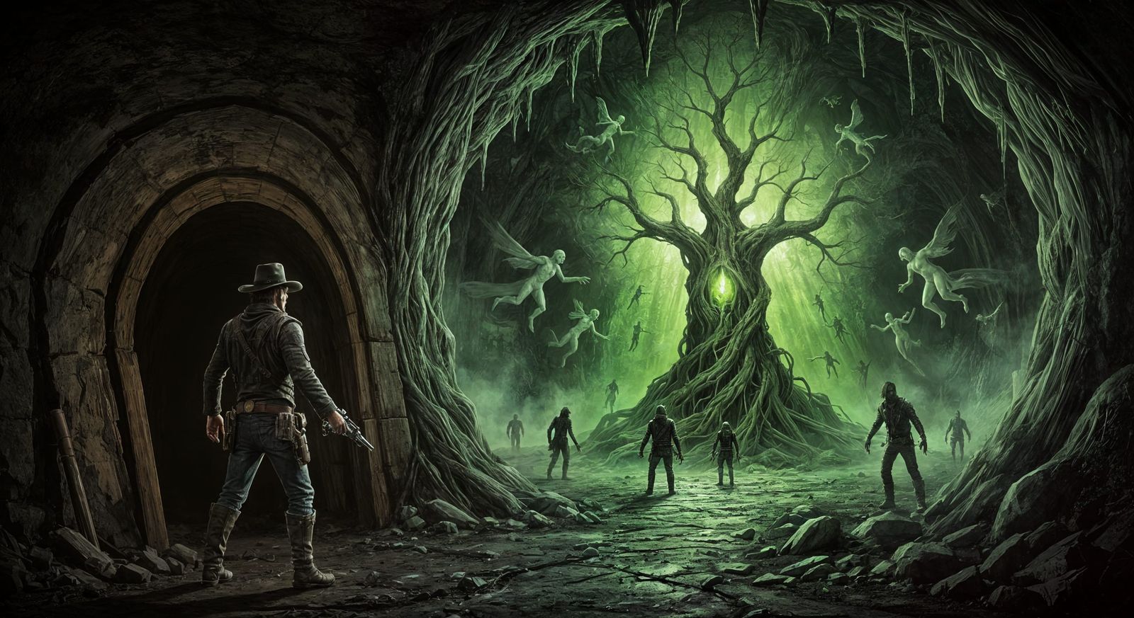 Western Gunslinger Confronts Cursed Tree of Sin
