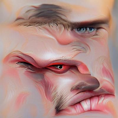 Hyperrealistic Evil Beast Human Face