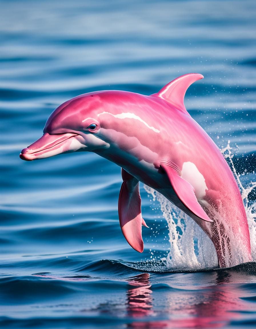 Pink Dolphin Leaping: Wildlife Photography in Vivid Detail