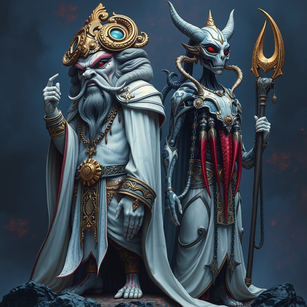 Wu Kong and Triton in Biomechanical Attire