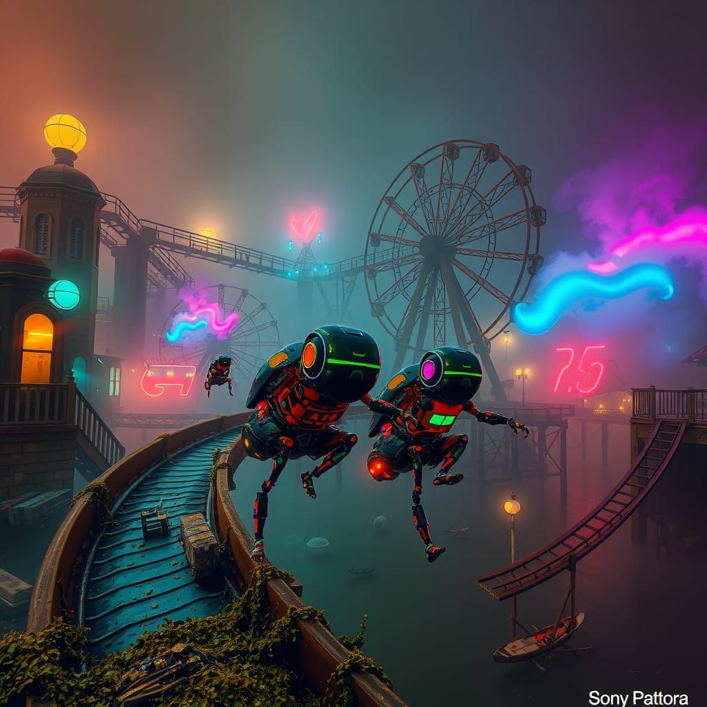 Cyborg Cockroaches Revel in Gothic Amusement Park